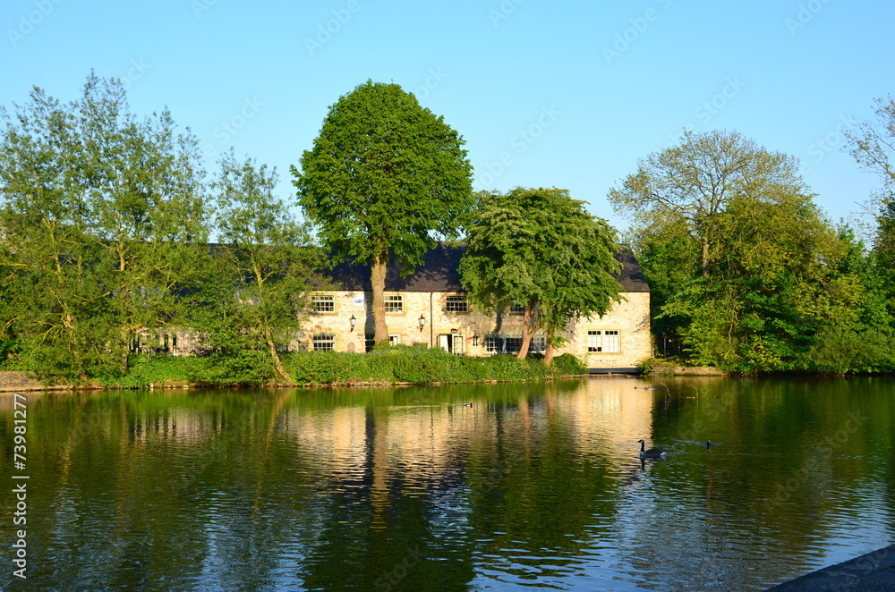 A house by the River Wye at Bakewell in England