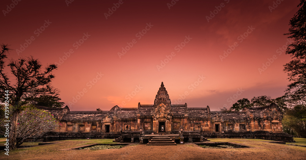 Phanom Rung historical park is Castle Rock old Architecture about a thousand years ago at Buriram Province,Thailand