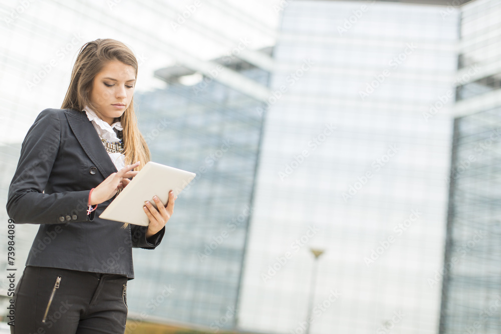 Young businesswoman with tablet Young businesswoman with tablet