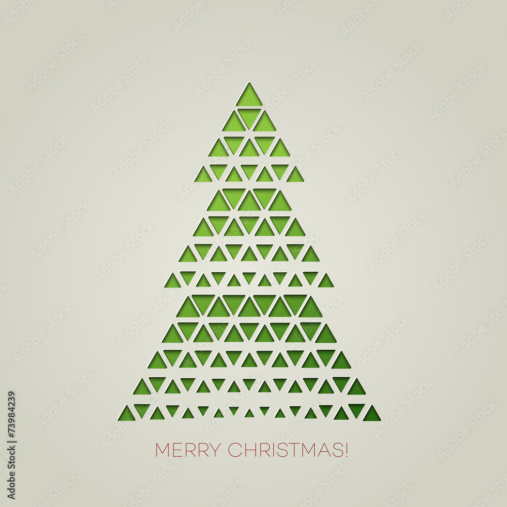 Merry Christmas tree with triangle shape Merry Christmas tree with triangle shape