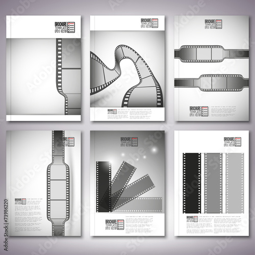 Film strips. Brochure, flyer or report for business, template