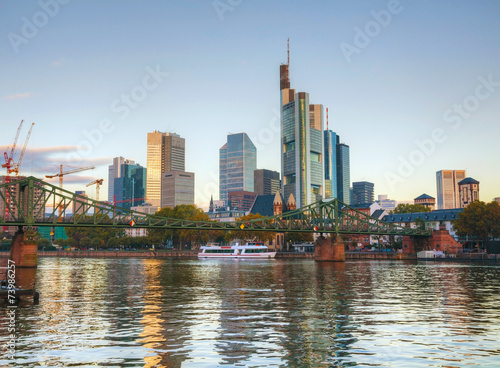 Frankfurt cityscape at sunrise