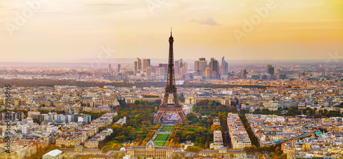Canvas Print Aerial view of Paris