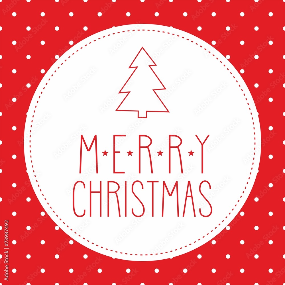 Vector card with Merry Christmas wishes and polka dots Vector card with Merry Christmas wishes and polka dots