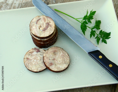 Tableau sur toile andouille de vire,charcuterie