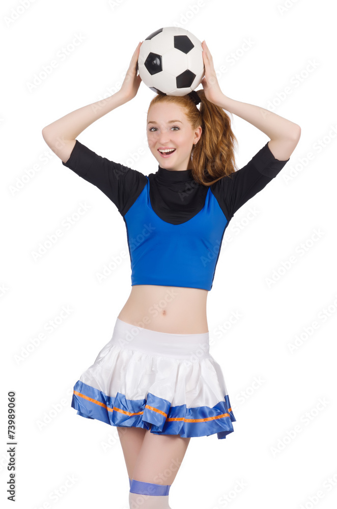 Cheerleader isolated on the white background Cheerleader isolated on the white background