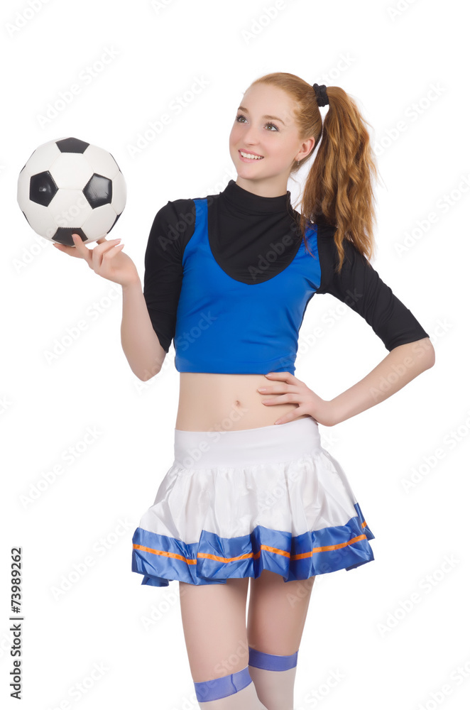 Cheerleader isolated on the white background Cheerleader isolated on the white background