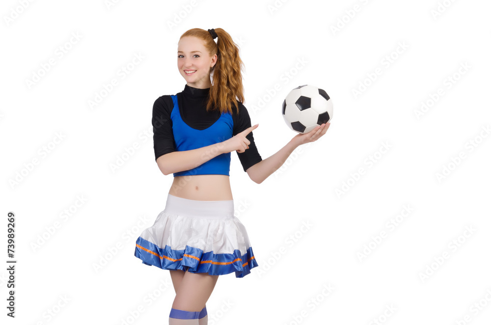 Cheerleader isolated on the white background Cheerleader isolated on the white background