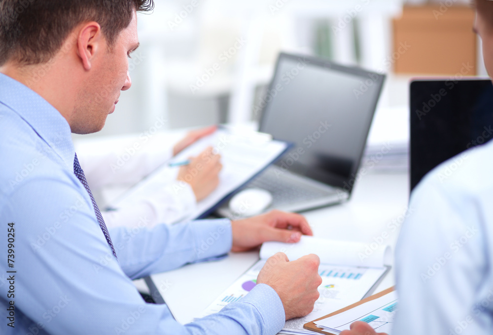 Fototapeta premium Business people working with laptop in an office