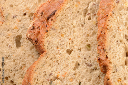 close up sliced loaf of bread