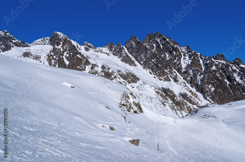 Winter trail in Starolesna valley, Tatra Mountains, Slovakia