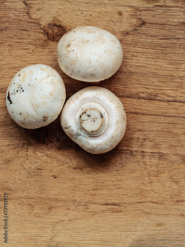 Food. Fresh white mushrooms champigonons
