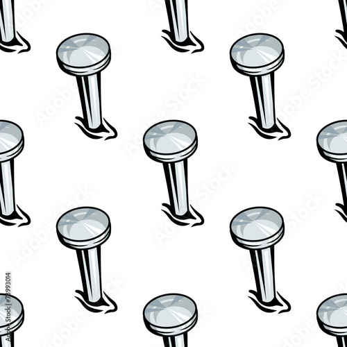 Seamless pattern of a hammered in nail
