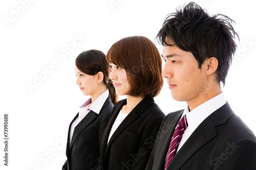 asian businessgroup on white background
