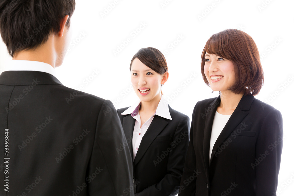asian businessgroup on white background asian businessgroup on white background
