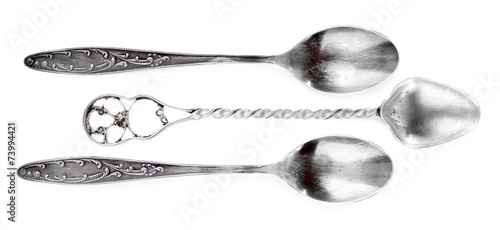 Obraz na płótnie Three teaspoons isolated on white