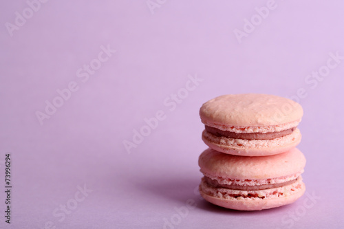 Fototapeta Naklejka Na Ścianę i Meble -  Gentle colorful macaroons on color background