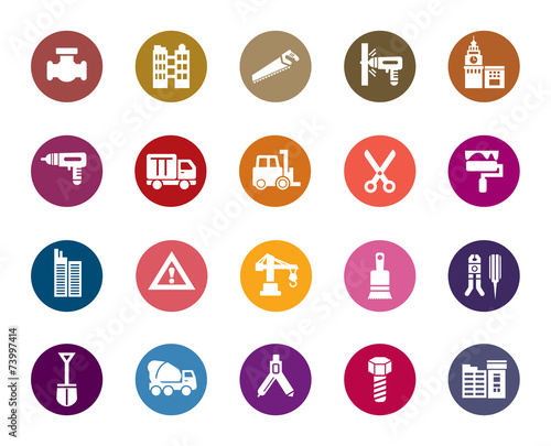 Buildings and Construction Color Icons