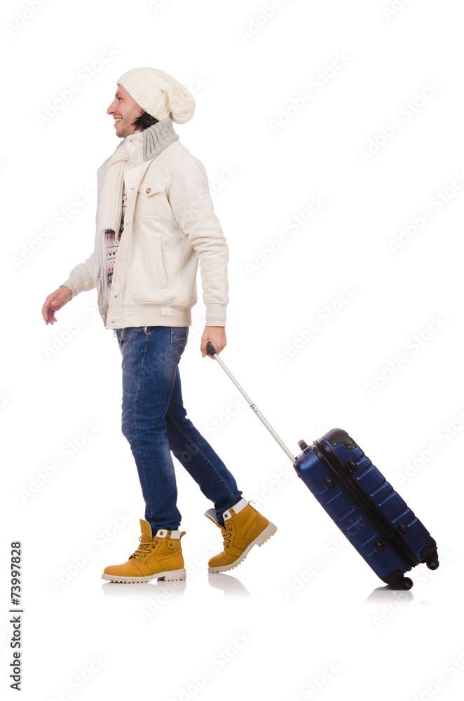 Man preparing for winter vacation Man preparing for winter vacation