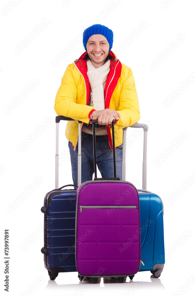 Man preparing for winter vacation Man preparing for winter vacation