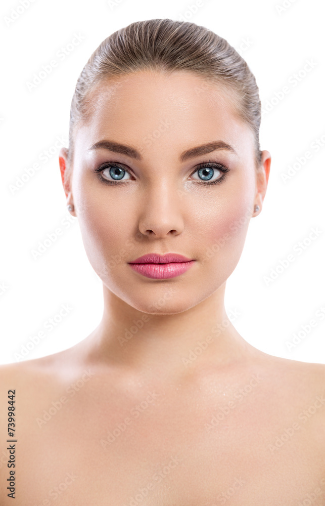 Beauty girl, portrait of beautiful young woman looking at camera Beauty girl, portrait of beautiful young woman looking at camera