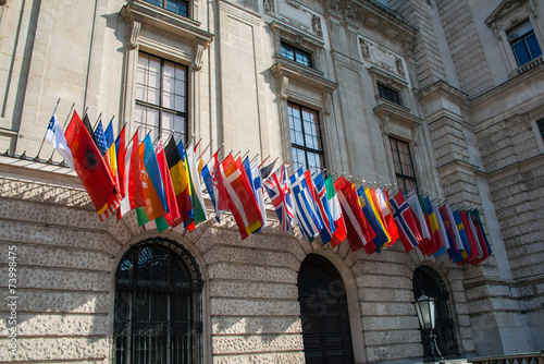 Photography Flags at the HQ of OSCE in Vienna, Austria