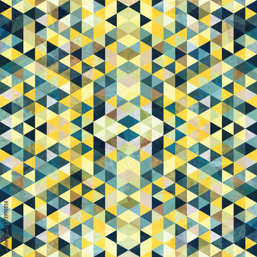 Triangular Mosaic Colorful Background. Abstract Rasta Dog.