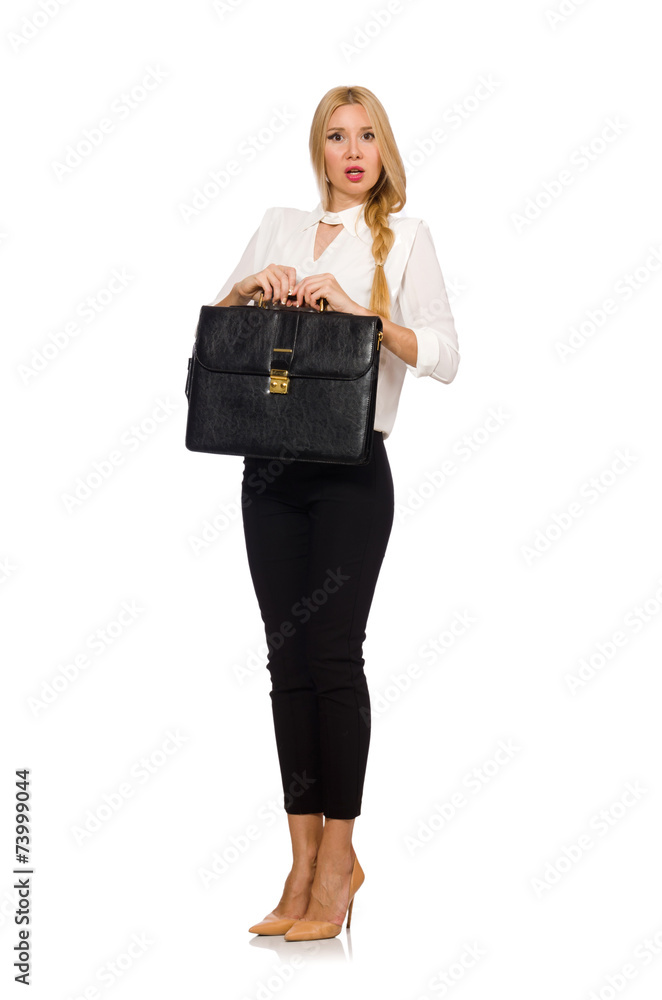 Businesswoman in business concept isolated on white Businesswoman in business concept isolated on white