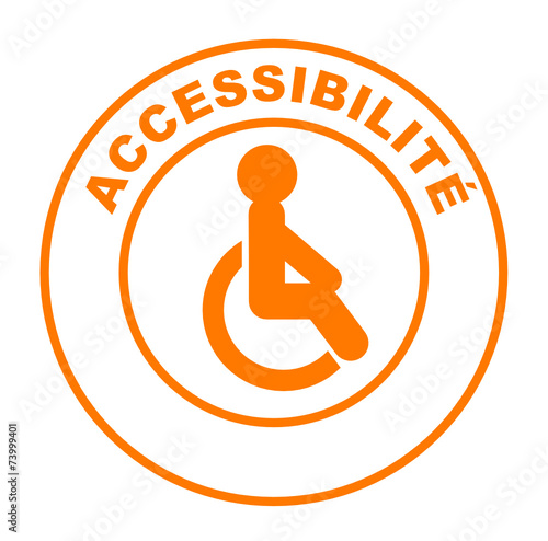 accessibilité handicap sur bouton web rond orange
