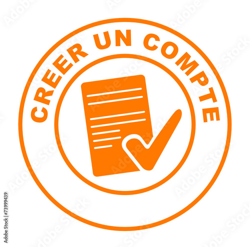 créer un compte sur bouton web rond orange