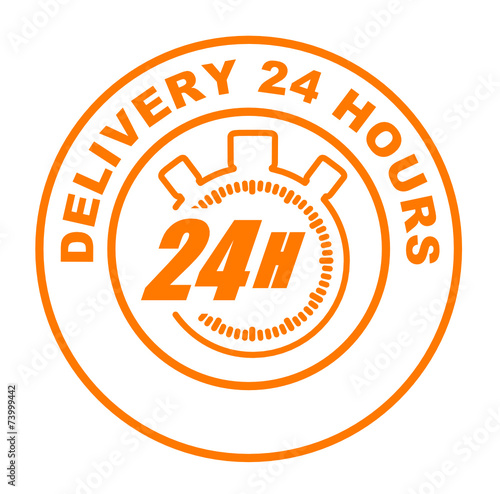delivery 24 hours on orange web button