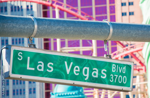 Las Vegas street sign on summer day