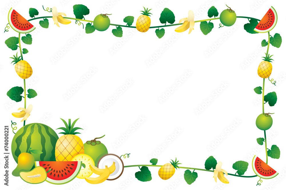 Mixed Fruits, Border, Frame Mixed Fruits, Border, Frame