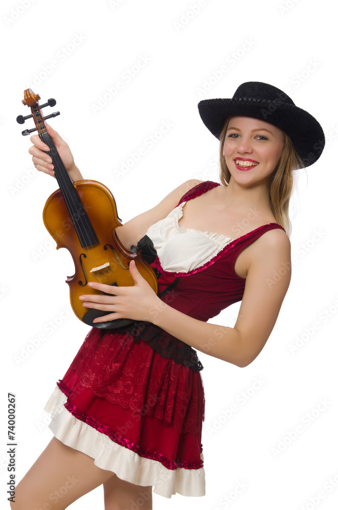 Young violin player isolated on white Young violin player isolated on white