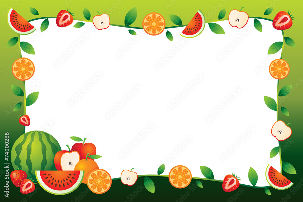 Mixed Fruits, Border, Frame Mixed Fruits, Border, Frame
