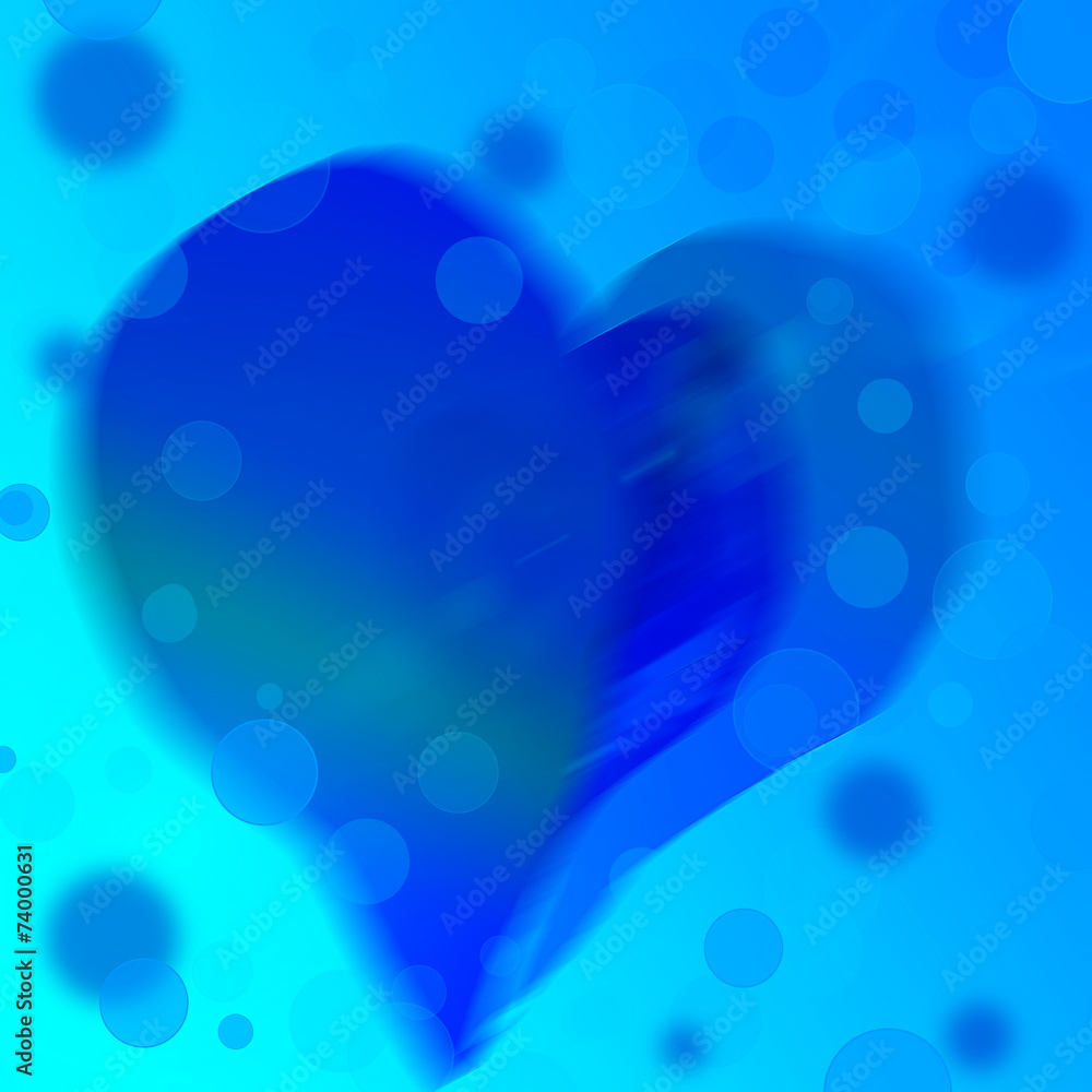 Blue abstract background of color heart Blue abstract background of color heart