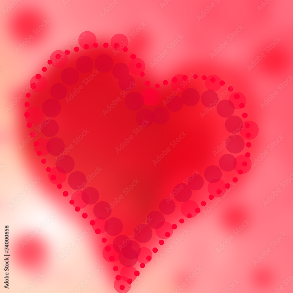 Red abstract background of color heart