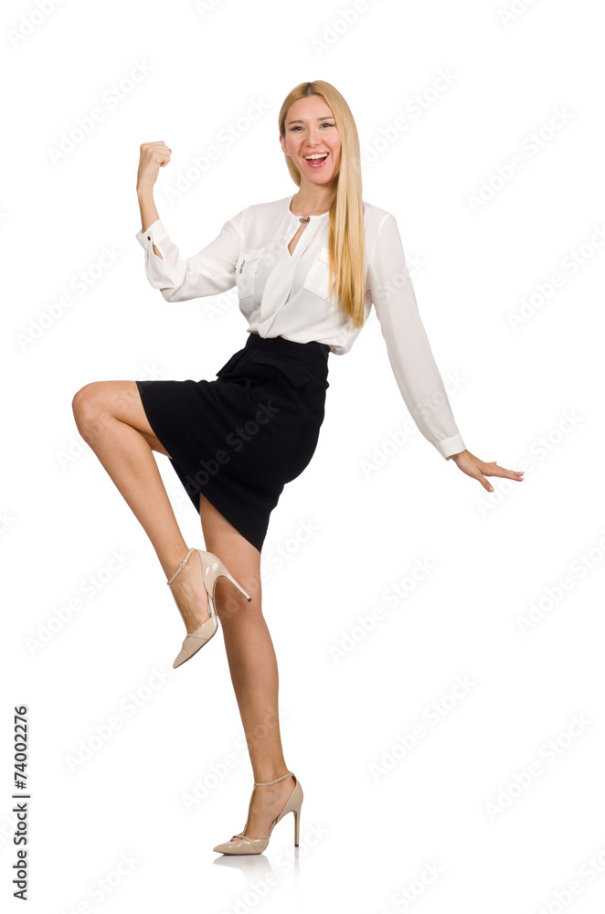Businesswoman in business concept isolated on white Businesswoman in business concept isolated on white