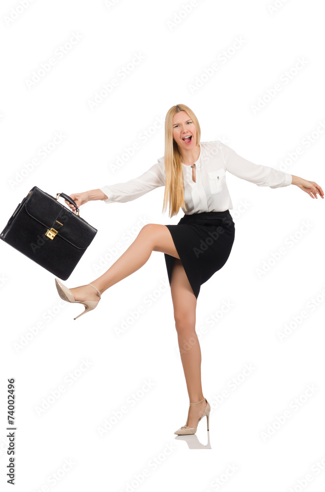 Businesswoman in business concept isolated on white Businesswoman in business concept isolated on white