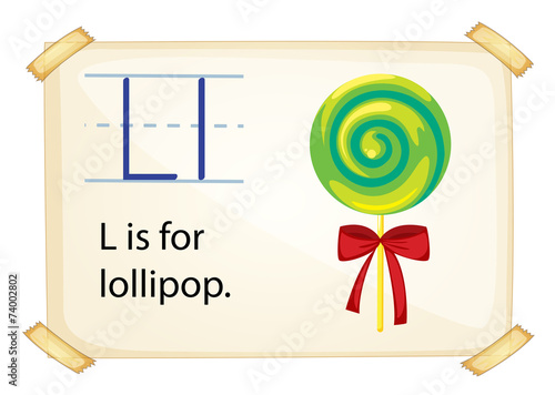 A letter L for lollipop