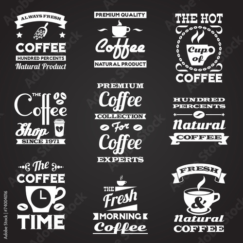 Coffee vintage labels set