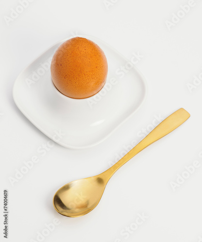 boiled egg with spoon