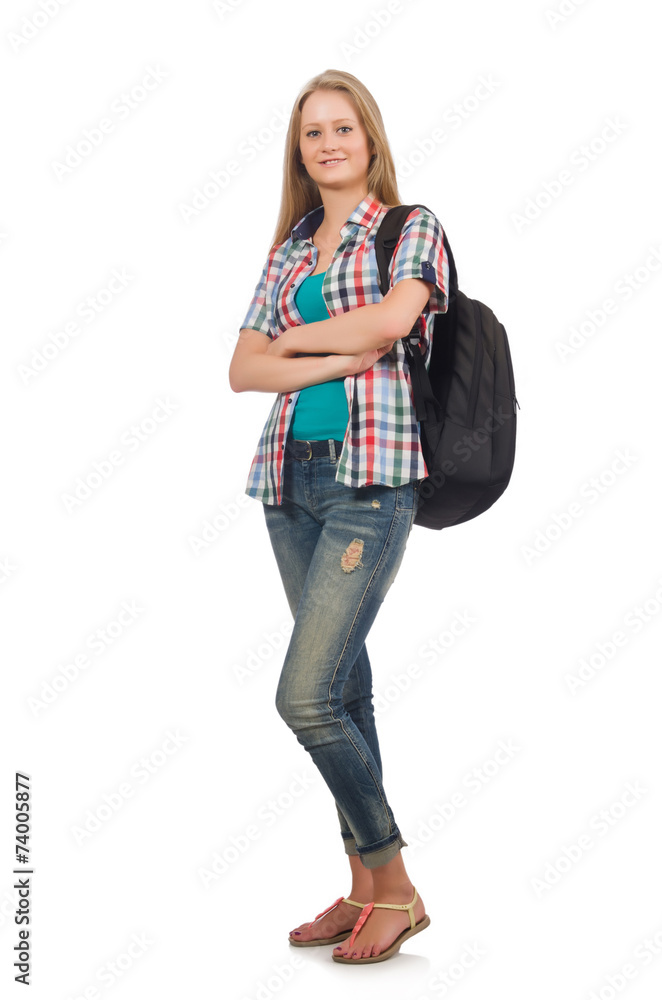 Young student isolated on the white background Young student isolated on the white background