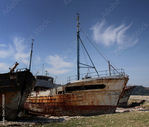 Epaves de langoustiers - Port de Camaret-sur-Mer. © koenig foto