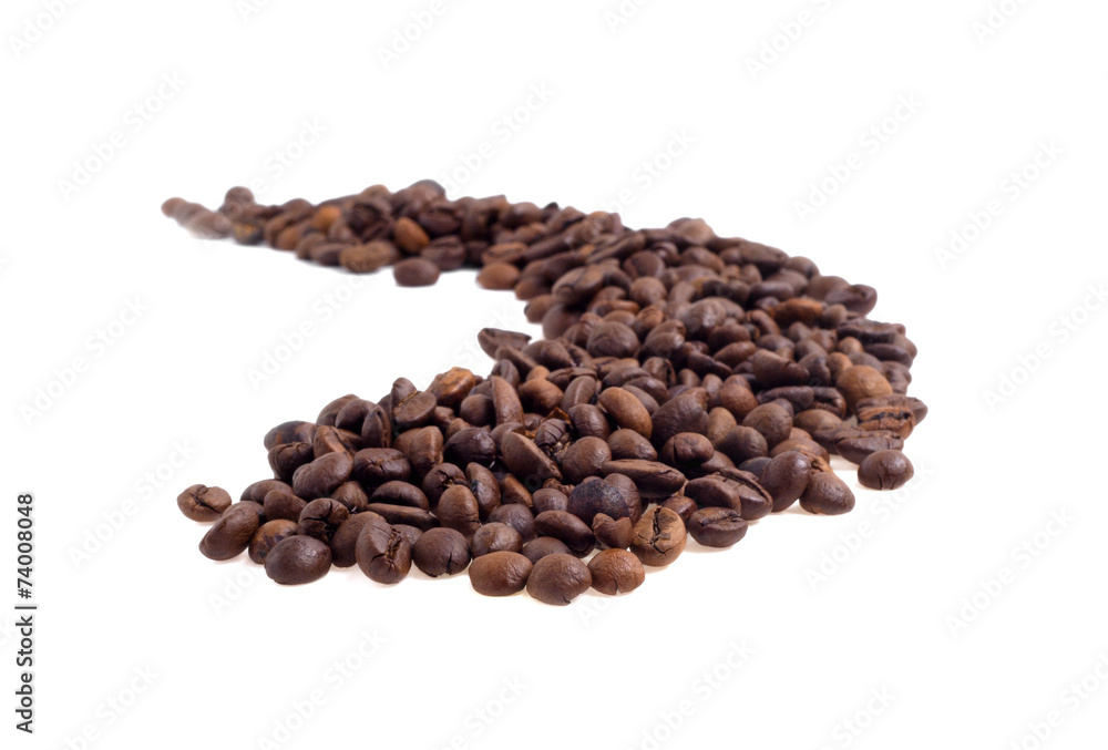 Coffee beans on a white background Coffee beans on a white background