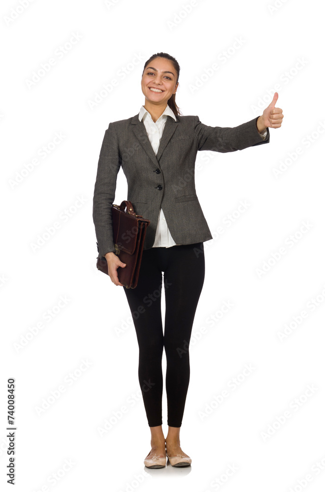 Businesswoman in business concept isolated on white Businesswoman in business concept isolated on white