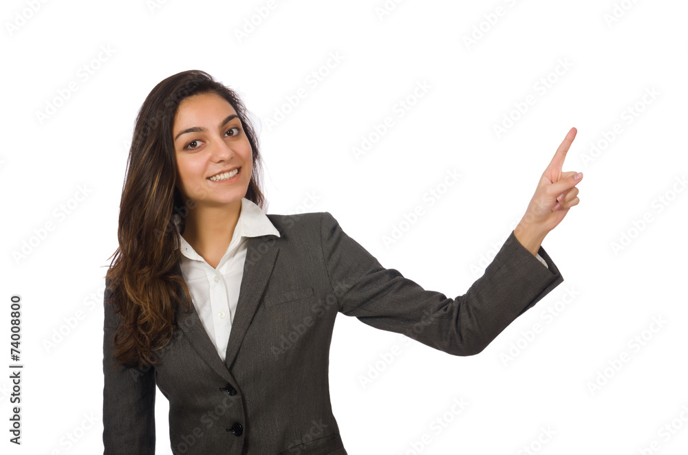 Businesswoman in business concept isolated on white Businesswoman in business concept isolated on white