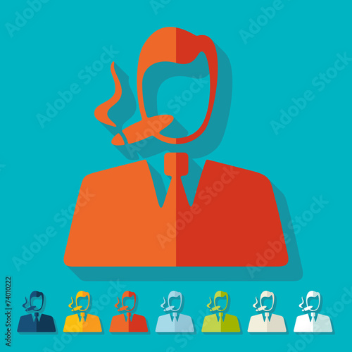 Flat design: player casino