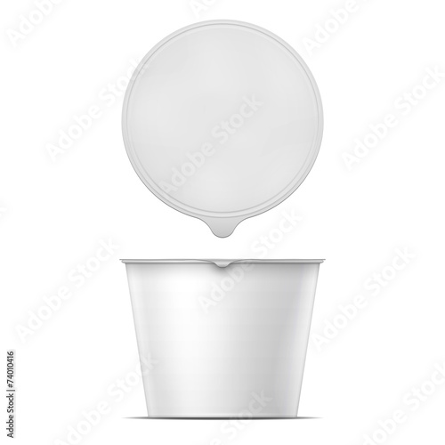 White instant noodles bowl template.