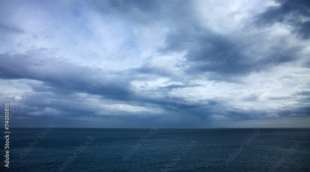 dramatic stormy sky over the ocean - Canary Islands, storm of no